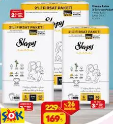 SLEEPY BEBEK BEZİ EXTRA 2’Lİ FIRSAT PAKETİ • MAXİ 82’Lİ / JUNİOR 58’Lİ / XL 46’LI